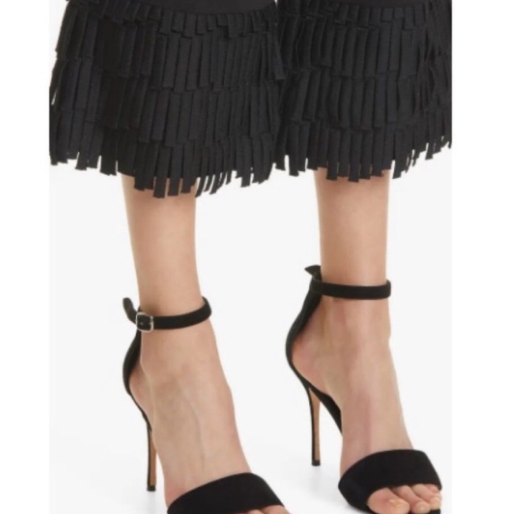 MILLY FIA HIGH RISE FLAT FRONT CULOTTE ANKLE CROP PANT W/ FRINGE HEM NWT 6 $325. - Picture 3 of 11